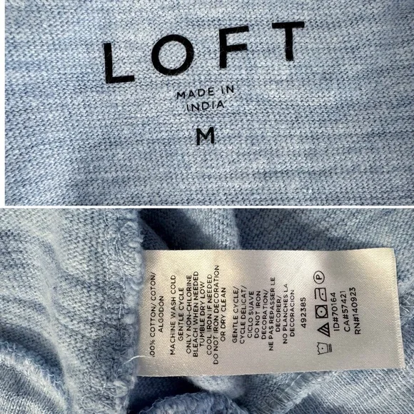 Loft blue asymmetrical hem sweatshirt top M - Picture 8 of 9